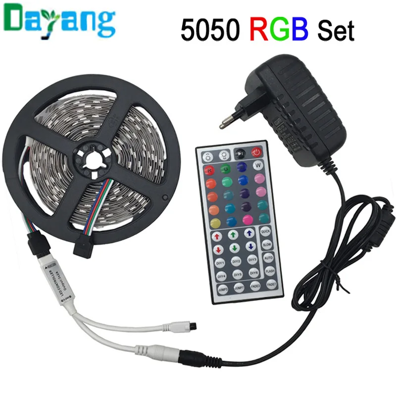 Не водонепроницаемый светодиодные 5050 RGB ленты 5 м 10 fita De LED лента диод подачи Тирас