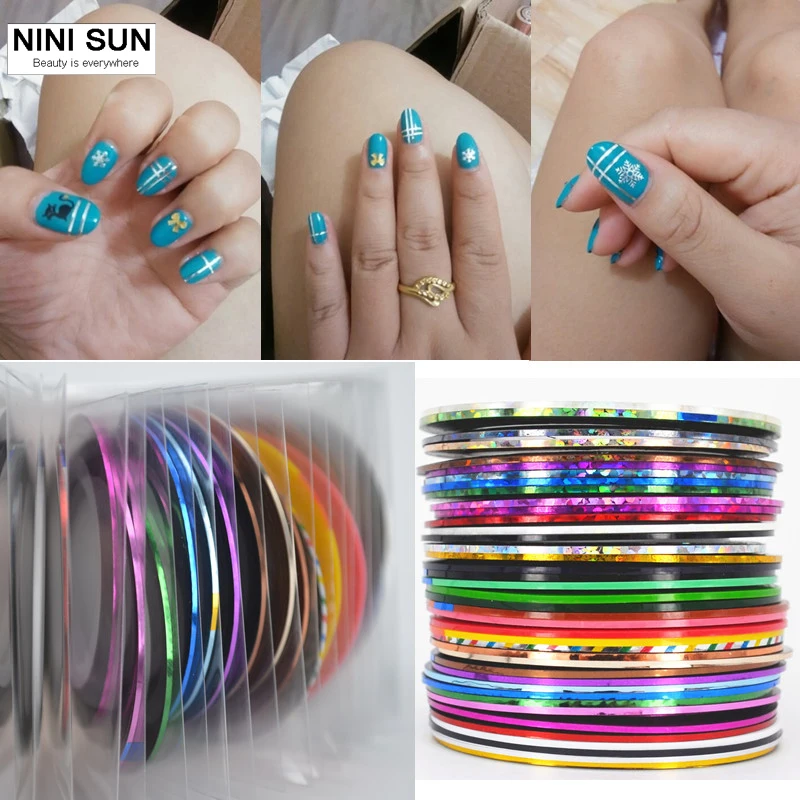 Free shipping 32 Rolls DIY Nail Tips Decals Self Adhesive Metalic Yarn Strip Tape Line Nail Art Sticker Tools Beauty Decorations
Free shipping 32 Rolls DIY Nail Tips Decals Self Adhesive Metalic Yarn Strip Tape Line Nail Art Sticker Tools Beauty Decorations