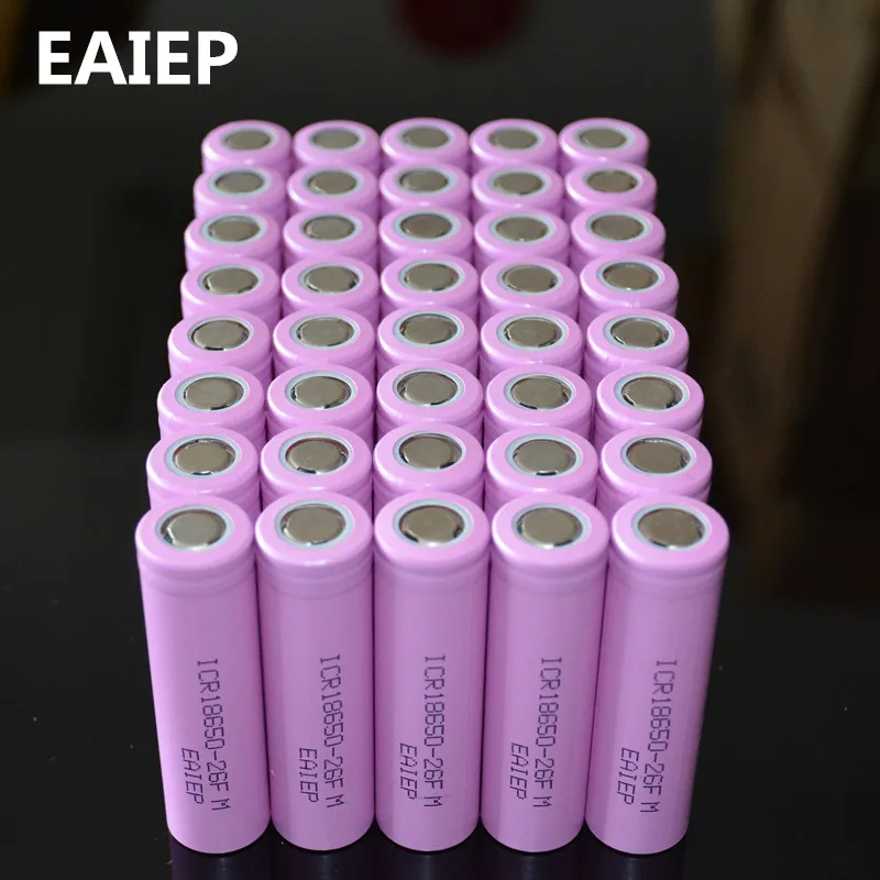 40 шт./лот EAIEP Оригинал 18650 3 7 в 2600 мАч для аккумуляторов перезаряжаемые батареи