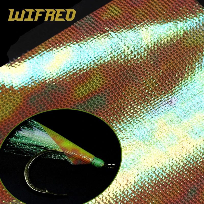 Wifreo 15cmX110cm Metalic Holographic Flash Film Mesh Back Durable Sabiki Fish Skin Assit Hook Wing Material Shrimp Fly Back
Wifreo 15cmX110cm Metalic Holographic Flash Film Mesh Back Durable Sabiki Fish Skin Assit Hook Wing Material Shrimp Fly Back