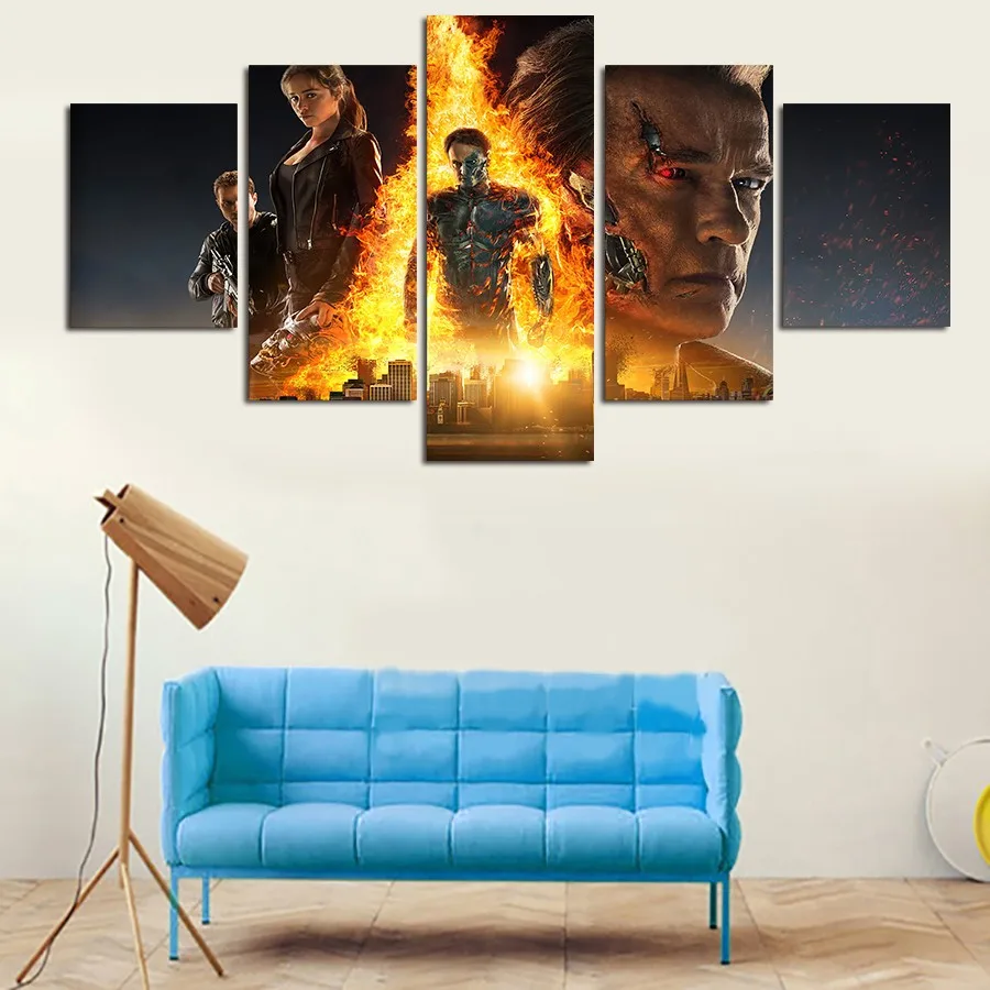 Modern Promotion The Terminator 5 Desolation Livign Room Sofa Background Paintings on Canvas Wall Art for Home Decoration | Дом и сад