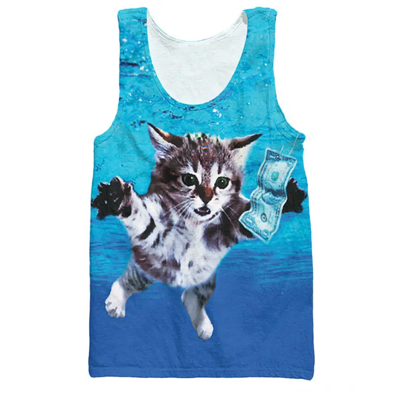 Fashion Summer Style Vest 3d Animal Cat Catch Dollar Under The Sea Tank Tops Men Jersey Sleeveless Shirt Homme Stringer Singlets
Fashion Summer Style Vest 3d Animal Cat Catch Dollar Under The Sea Tank Tops Men Jersey Sleeveless Shirt Homme Stringer Singlets