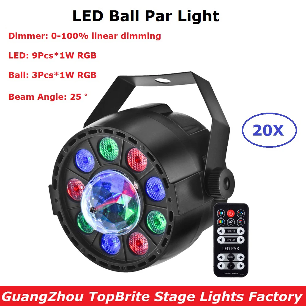 20Pcs/Lot Factory Sales 9LEDS LED Stage Lights RGB Crystal Magic Ball Bulb DMX Par Light LED Disco Lights Club Party Lights
20Pcs/Lot Factory Sales 9LEDS LED Stage Lights RGB Crystal Magic Ball Bulb DMX Par Light LED Disco Lights Club Party Lights