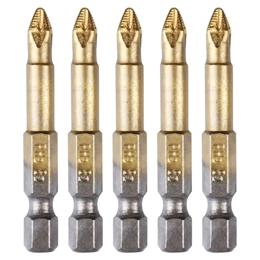 5PCS/LOT Titanium Coated 1/4" Hex Shank PH2 50mm Anti Slip Electric Cross Screwdriver Bit Phillips head
5PCS/LOT Titanium Coated 1/4" Hex Shank PH2 50mm Anti Slip Electric Cross Screwdriver Bit Phillips head
