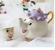 Горячий мультяшный чайный сервиз Красавица и Чудовище Mrs Potts чип цвет кофе