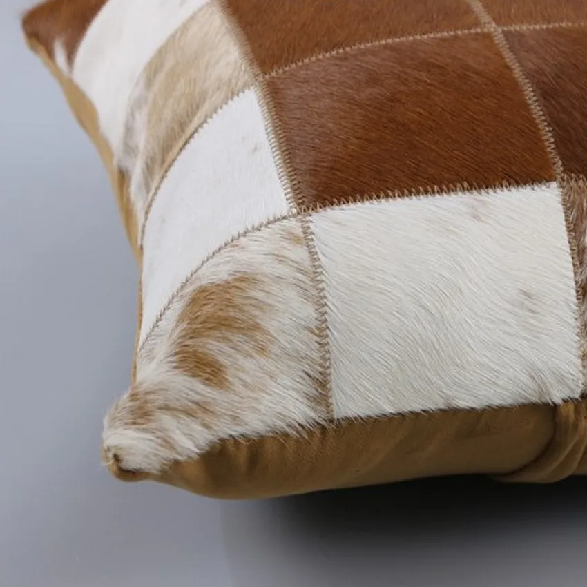 Hand made real cow fur plaid throw for furniture upholstery durable soft cowhide skin fur pathwork pillow cushion with core
Hand made real cow fur plaid throw for furniture upholstery durable soft cowhide skin fur pathwork pillow cushion with core