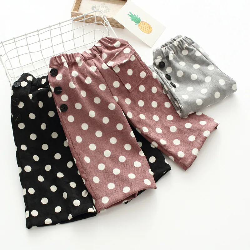 Girl Pants Fashion New Spring Autumn Baby Girl Clothes Kids Loose Wide Leg Pants Toddler Girls Polka Dot Calf-length Trousers
Girl Pants Fashion New Spring Autumn Baby Girl Clothes Kids Loose Wide Leg Pants Toddler Girls Polka Dot Calf-length Trousers