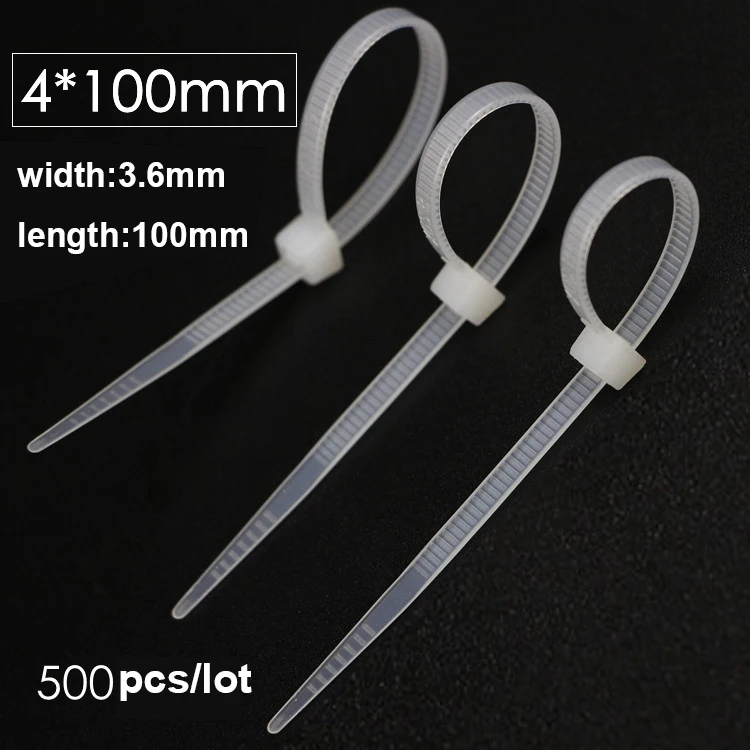 500pcs 4*100mm Lock Type Nylon Cable Tie National Standard White Plastic Strip Seal Wire Binding Fixed Buckle 3.6mm Width
500pcs 4*100mm Lock Type Nylon Cable Tie National Standard White Plastic Strip Seal Wire Binding Fixed Buckle 3.6mm Width