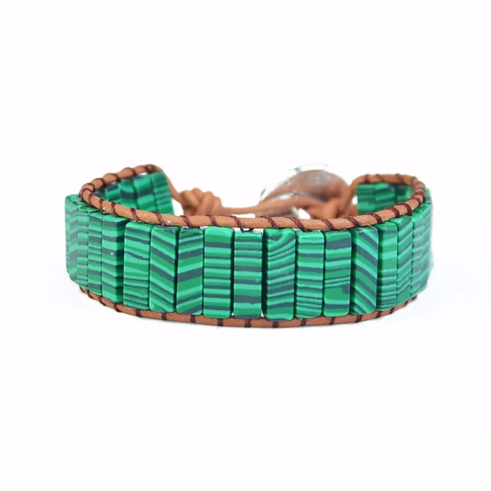 YGLINE Bohemia Bracelet Single Leather Wrap Bracelet Malachite Stone Beaded Cuff Bracelet Drop shipping Fashion Jewelry
YGLINE Bohemia Bracelet Single Leather Wrap Bracelet Malachite Stone Beaded Cuff Bracelet Drop shipping Fashion Jewelry