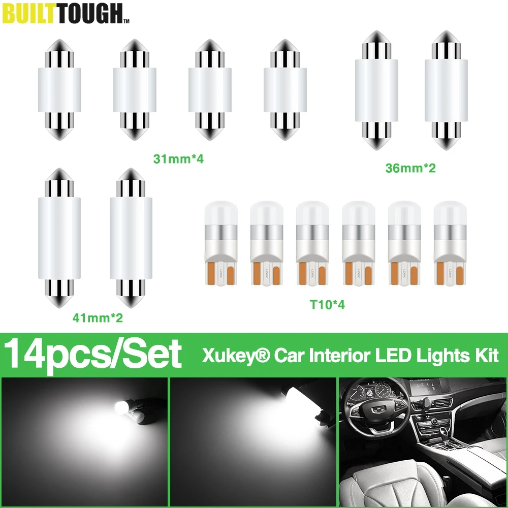 Xukey 14x Car Interior Dome Map Cabin Trunk LED Lights Kit License Plate Festoon Reading Bulb Globes T10 194 White Replace Set
Xukey 14x Car Interior Dome Map Cabin Trunk LED Lights Kit License Plate Festoon Reading Bulb Globes T10 194 White Replace Set