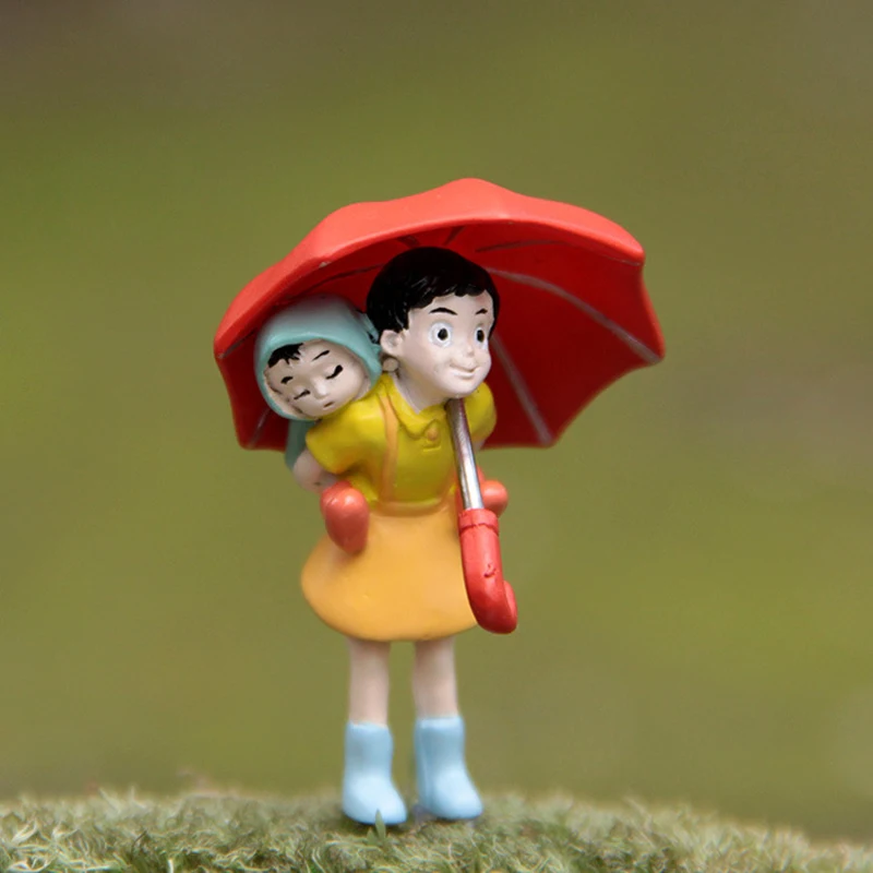 5 см Studio Ghibli Miyazaki Мой сосед Тоторо Satsuki Mei зонтик смола фигурка игрушка