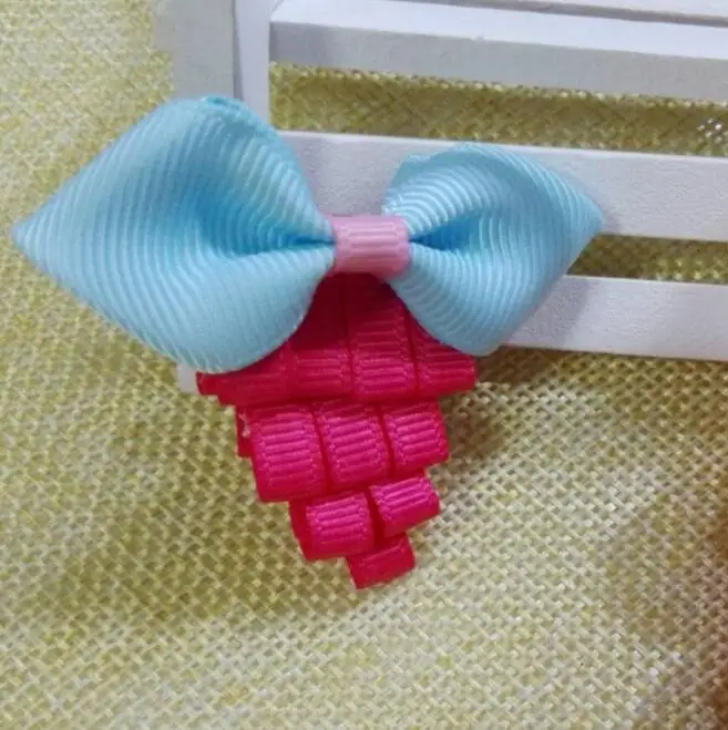 100pcs/lot Clippie, Grape Hairbows, Ribbon sculpture