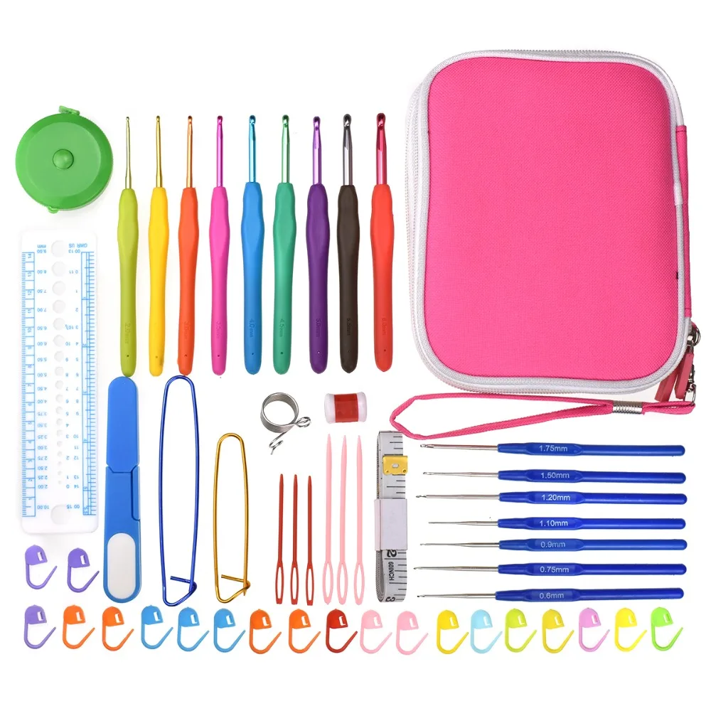 52Pcs Crochet Hooks Set Ergonomic Soft Handles Aluminum Knitting Needles Full Knit DIY Yarn Craft Sewing Accessories With Case
52Pcs Crochet Hooks Set Ergonomic Soft Handles Aluminum Knitting Needles Full Knit DIY Yarn Craft Sewing Accessories With Case
