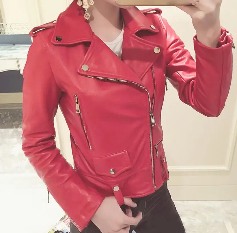 XS--3XL HOT / Spring/Autumn Ms New Lapel Inclined Zipper Fashion Sheep Leather Jacket
XS--3XL HOT / Spring/Autumn Ms New Lapel Inclined Zipper Fashion Sheep Leather Jacket