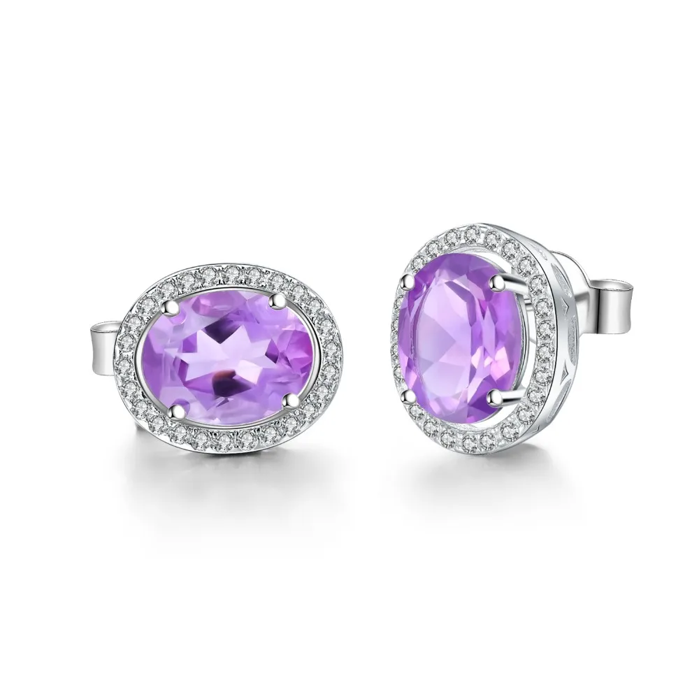 GEM'S BALLET 3.58Ct Oval Natural Amethyst Earrings Classic 925 Sterling Silver Gemstone Stud Earrings for Women Fine Jewelry
GEM'S BALLET 3.58Ct Oval Natural Amethyst Earrings Classic 925 Sterling Silver Gemstone Stud Earrings for Women Fine Jewelry