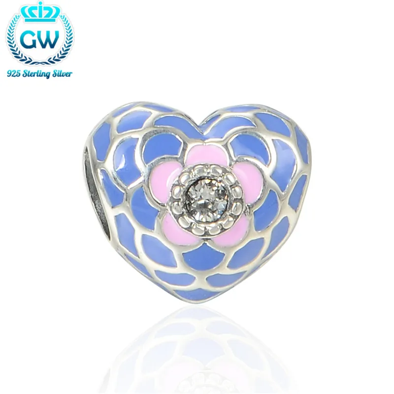 Silver 925 Heart Flower Charms High Quality Blue Enamel Pendant Love Beads & Jewelry Making Bracelets Bangles For Women D105D
Silver 925 Heart Flower Charms High Quality Blue Enamel Pendant Love Beads & Jewelry Making Bracelets Bangles For Women D105D