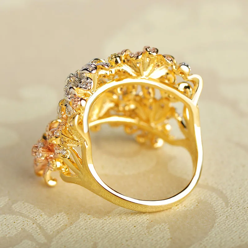 MECHOSEN Luxury Pretty Flower Bangle Ring Sets Sculpture Micro Paved Zirconia Three Tones Women Party Hollow Hand Accessories
MECHOSEN Luxury Pretty Flower Bangle Ring Sets Sculpture Micro Paved Zirconia Three Tones Women Party Hollow Hand Accessories