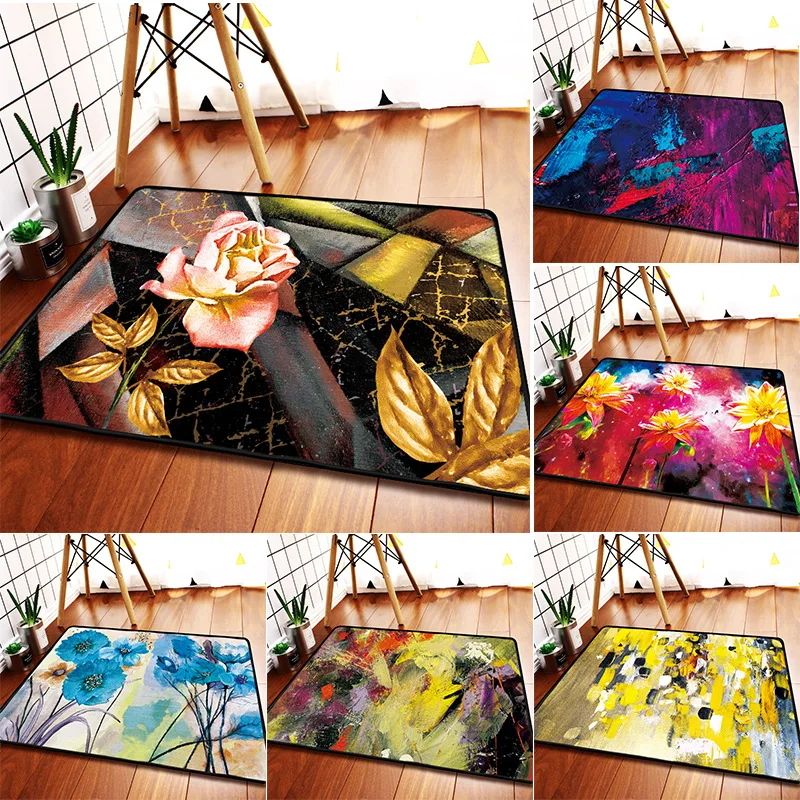 Nordic Oil painting flower carpet rug Digital printing Crystal fleece Non-slip crawling mat Living room carpet bedroom floor mat
Nordic Oil painting flower carpet rug Digital printing Crystal fleece Non-slip crawling mat Living room carpet bedroom floor mat