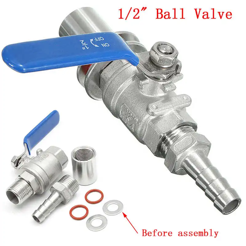 NEW 1/2" Stainless Steel Weldless Compact Ball Valve Barb-Homebrew Beer Kettle Pot
NEW 1/2" Stainless Steel Weldless Compact Ball Valve Barb-Homebrew Beer Kettle Pot
