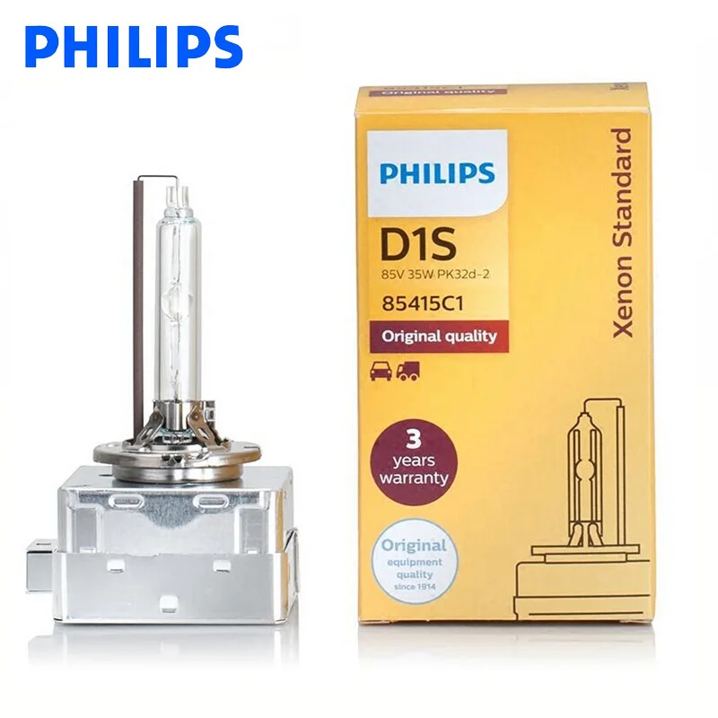 Philips D1S HID 85415 35W Xenon Standard Head Lamp 4200K Bright White Light Auto Original Bulb ECE Approve 100% Authentic, 1X
Philips D1S HID 85415 35W Xenon Standard Head Lamp 4200K Bright White Light Auto Original Bulb ECE Approve 100% Authentic, 1X