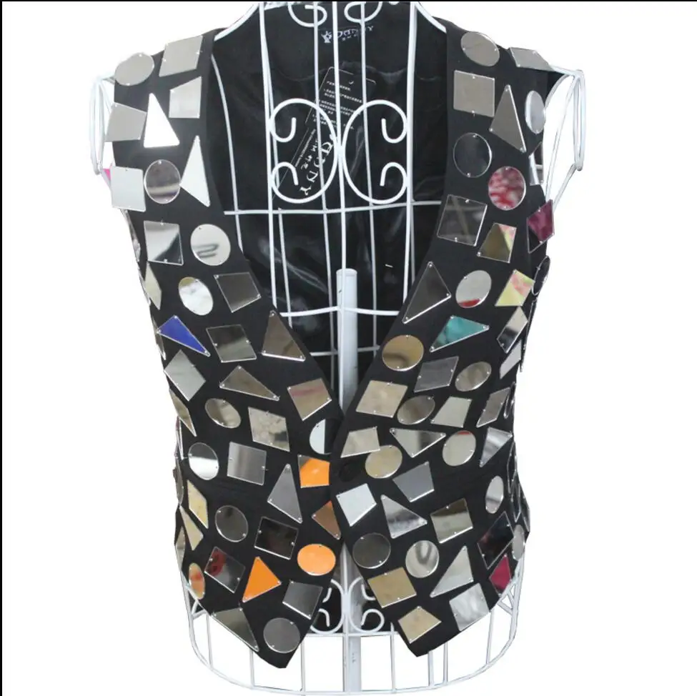 Singer Vest Men Nightclub Bar Ds Mirror Irregular Vest Intensive Mirror Surface Vest Stage Singer Dancer Party Costumes S-5xl
Singer Vest Men Nightclub Bar Ds Mirror Irregular Vest Intensive Mirror Surface Vest Stage Singer Dancer Party Costumes S-5xl