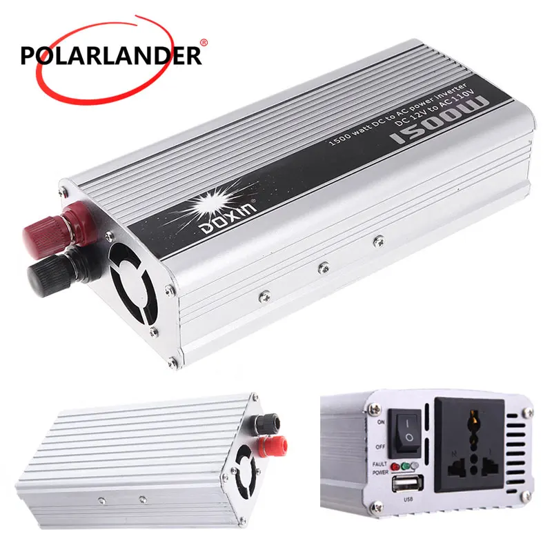 Автомобильный преобразователь 12 В постоянного тока в 1500 В переменного тока, Вт, автомобильный преобразователь напряжения, инвертор с USB-раз... 
Автомобильный преобразователь 12 В постоянного тока в 1500 В переменного тока, Вт, автомобильный преобразователь напряжения, инвертор с USB-раз...