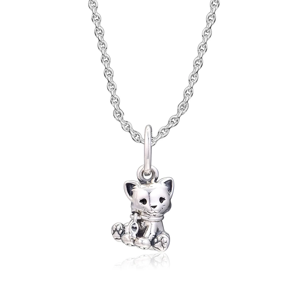 

Подходит для браслетов Pandora с подвесками милые бусины кошка 100% 925 пробы серебряные украшения Бесплатная доставка