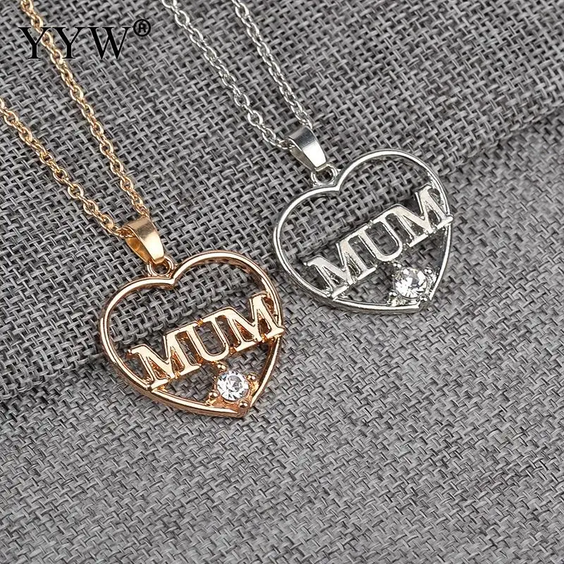 2017 новое модное ожерелье с сердцем кулон слово мама горный хрусталь ювелирные