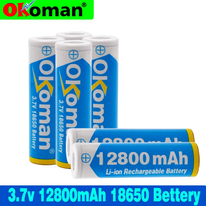 Высокая емкость 18650 Батарея 3 7 V 12800 mAh литий ионная аккумуляторная батарея для