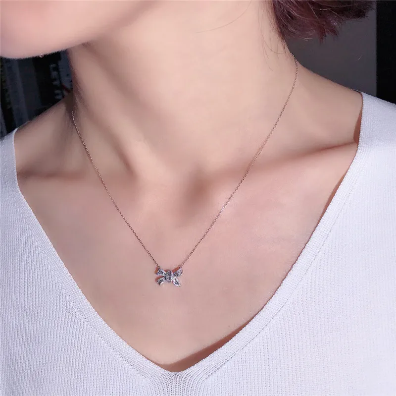 Vecalon Bowknot pendant 925 Sterling silver AAAAA zircon Wedding Engagement Pendants with necklace for Women Party Jewelry Gift
Vecalon Bowknot pendant 925 Sterling silver AAAAA zircon Wedding Engagement Pendants with necklace for Women Party Jewelry Gift