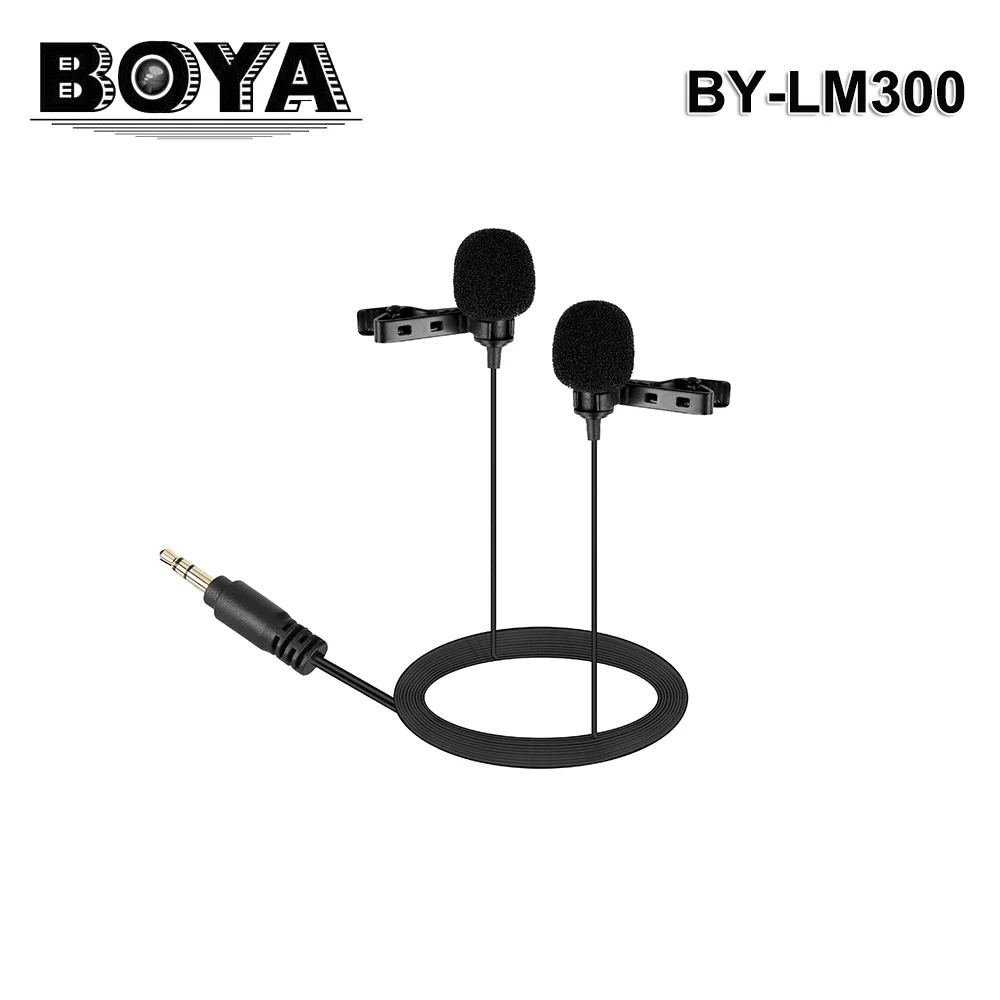 BOYA BY-LM300 двойной всенаправленный петличный микрофон для Canon Nikon Sony DSLR камеры