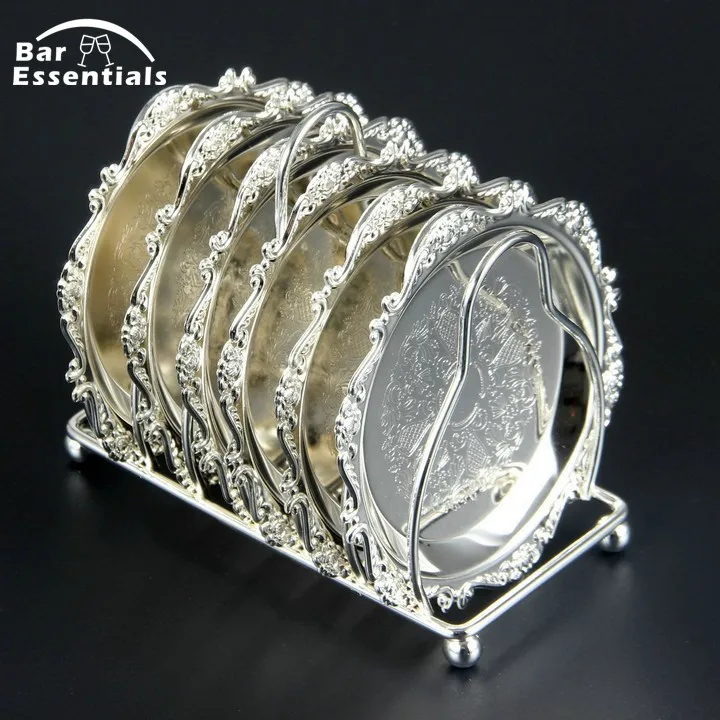 Cocktail Drink Coaster Vintage Gold Silver Zinc Alloy Metal Saucer Tea Pad Drink Coasters Multilateral Silver
Cocktail Drink Coaster Vintage Gold Silver Zinc Alloy Metal Saucer Tea Pad Drink Coasters Multilateral Silver