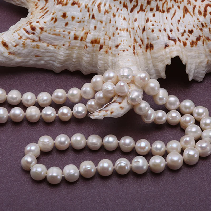 JYX Natural Long Pearl Necklace Double Row White Round Real Freshwater Pearl Necklace Indian Jewelry 47"(7.5 mm)
JYX Natural Long Pearl Necklace Double Row White Round Real Freshwater Pearl Necklace Indian Jewelry 47"(7.5 mm)
