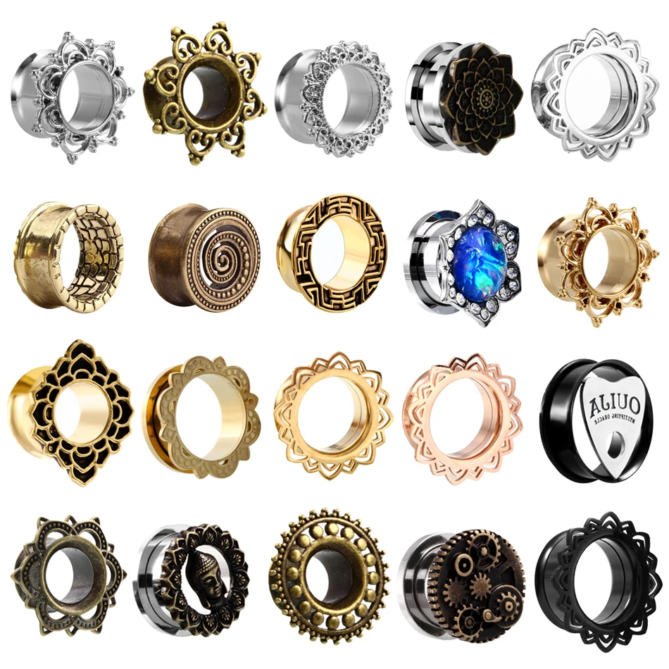 2pcs/lot Multiple Styles Screw Ear Flesh Tunnel Plugs Piercing Retro Flower Orelha Gagues Ear Expander Piercing Body Jewelry
2pcs/lot Multiple Styles Screw Ear Flesh Tunnel Plugs Piercing Retro Flower Orelha Gagues Ear Expander Piercing Body Jewelry