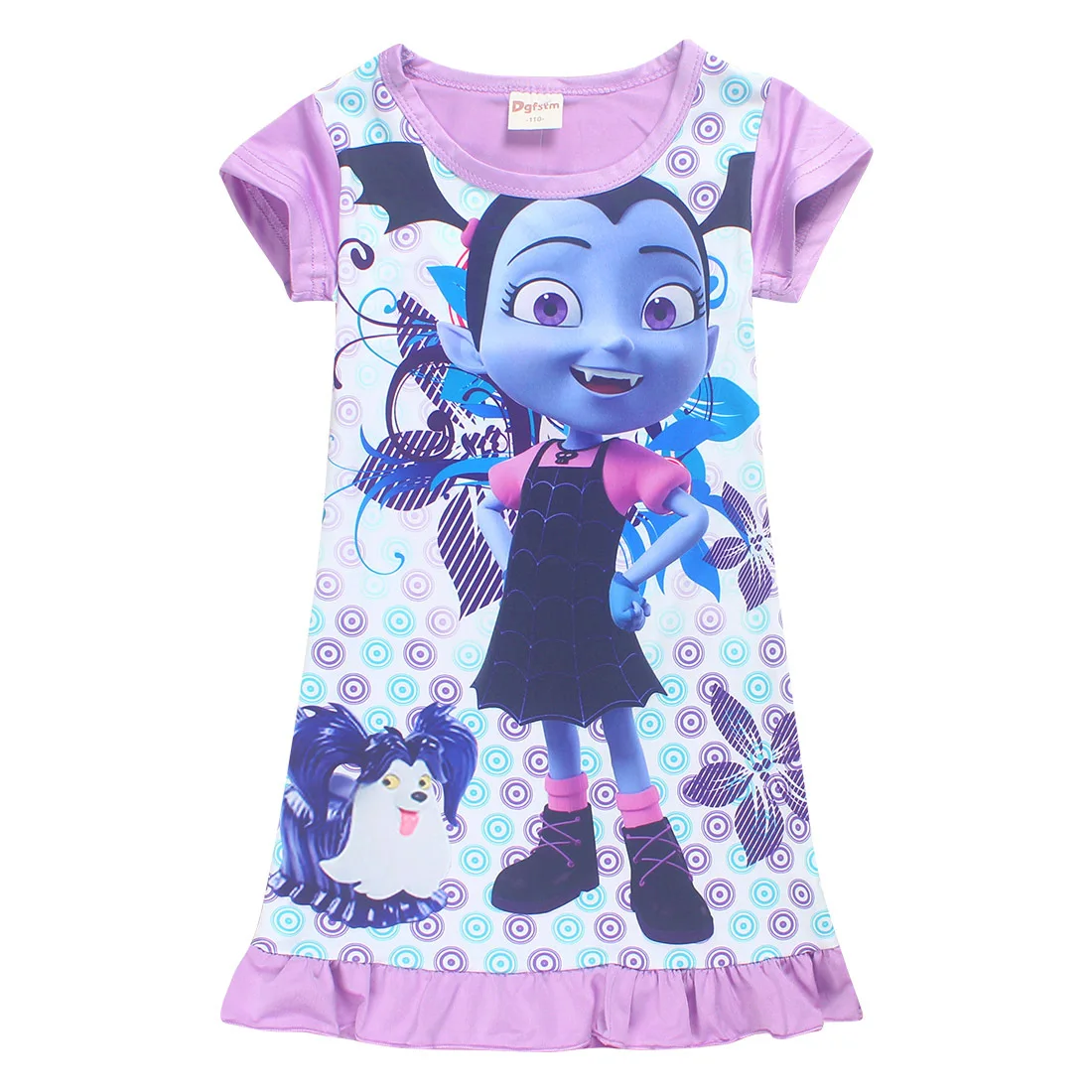 Новинка модные праздничные платья для маленьких девочек с принтом Vampirina платье