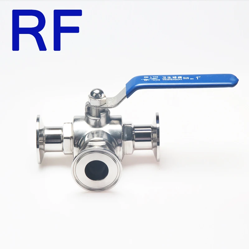 РЧ 1 "SS304 санитарная нержавеющая сталь 3-ходовой Т-порт пищевой PTFE