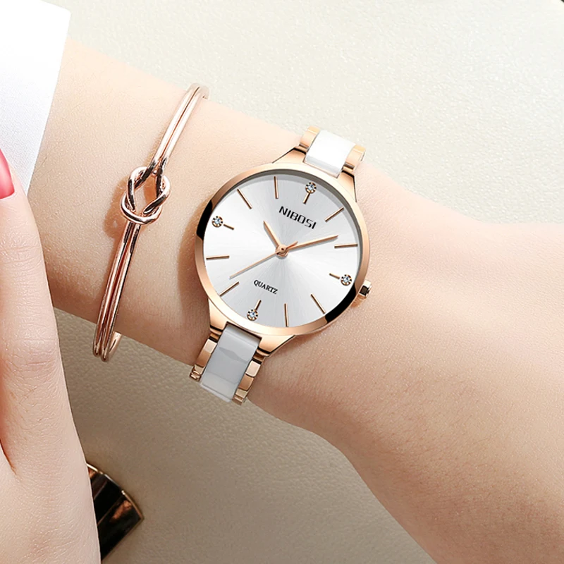 Женские часы-браслет NIBOSI женские наручные часы водонепроницаемые Модные