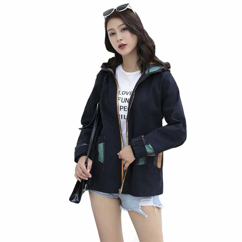 2022 Spring Autumn Hooded Trench Coat Stripe Splicing Women Casual Coat Students Tops Short Outerwear Cotton Windbreaker G480
2022 Spring Autumn Hooded Trench Coat Stripe Splicing Women Casual Coat Students Tops Short Outerwear Cotton Windbreaker G480
