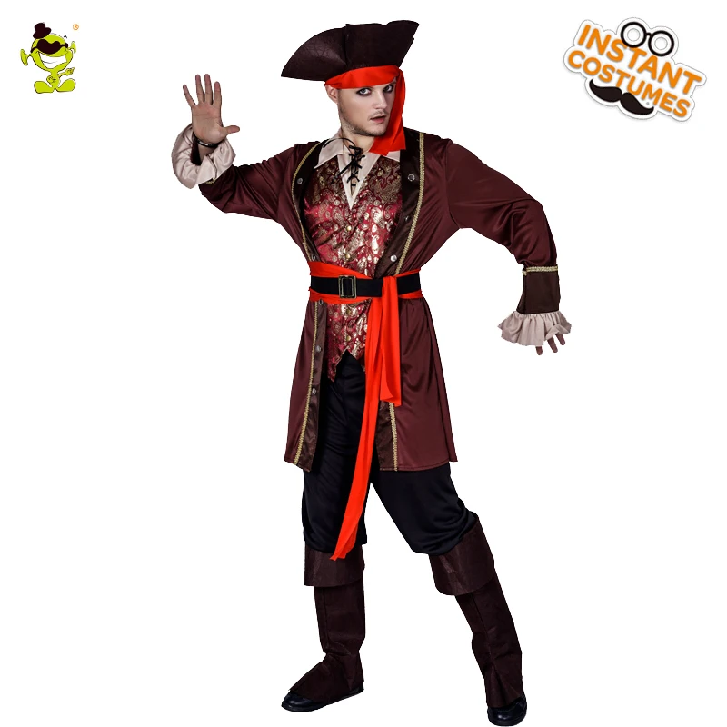 

Мужской костюм пиратской Вечеринки На Хэллоуин, нарядное платье для ролевых игр, Пиратская одежда, пиратские костюмы вечерние