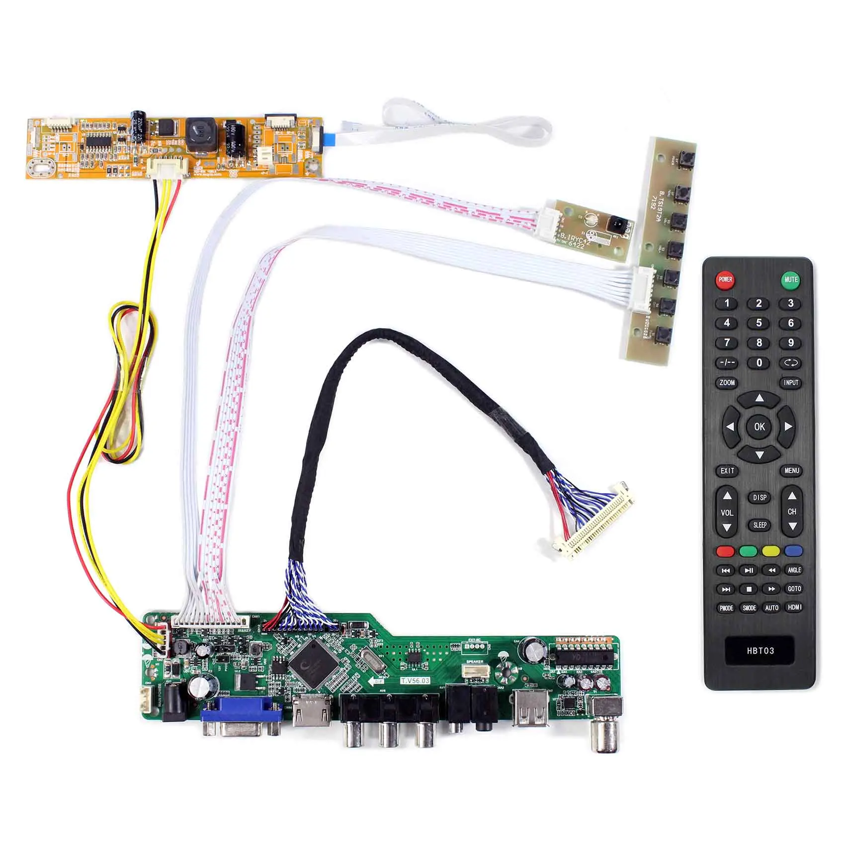 TV HD MI Board For 19" MT190AW02 V3 Support Video 1440x900 HD MI VGA AV USB RF LCD Controller Board
TV HD MI Board For 19" MT190AW02 V3 Support Video 1440x900 HD MI VGA AV USB RF LCD Controller Board