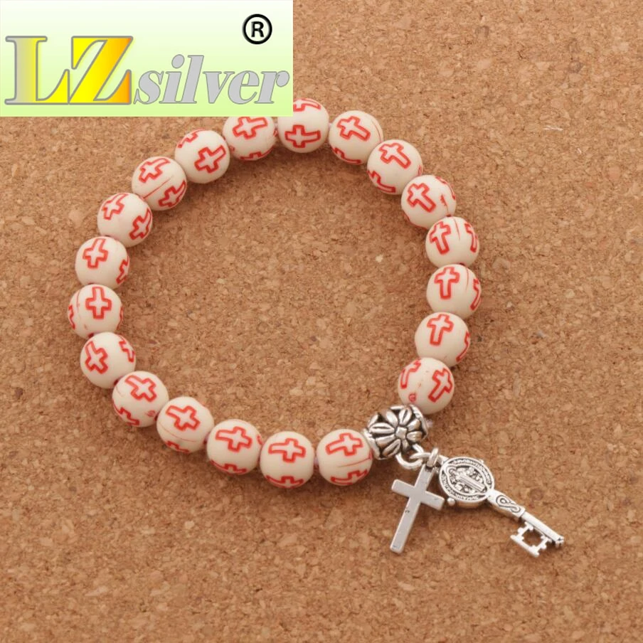 Saint Benedict Evil Protection Medal Key Cross Charm Spring Bracelets 14Colors Acrylic Hollow Cross 8mm Round Bead Bracelet BB44
Saint Benedict Evil Protection Medal Key Cross Charm Spring Bracelets 14Colors Acrylic Hollow Cross 8mm Round Bead Bracelet BB44
