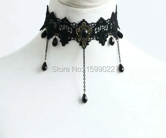 Simple Fashion Woman Necklace Vintage Prom Black Lace Beaded Tassel Designs Choker Victorian Style Girl Teenage Neck Accessories
Simple Fashion Woman Necklace Vintage Prom Black Lace Beaded Tassel Designs Choker Victorian Style Girl Teenage Neck Accessories