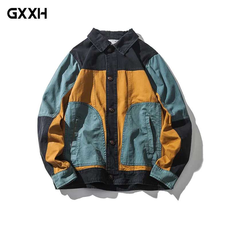 2019 Spring Japanese Retro Hit color Stitching Tooling jacket Men's Loose trend youth Leisure Lapel single Breasted Coat
2019 Spring Japanese Retro Hit color Stitching Tooling jacket Men's Loose trend youth Leisure Lapel single Breasted Coat
