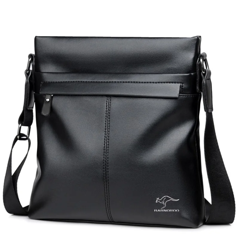 

KANGAROO Luxury Brand Messenger Bag Men Leather Shoulder Bag Business Handbag Vintage Crossbody Bag Small Flap Male Briefcase
