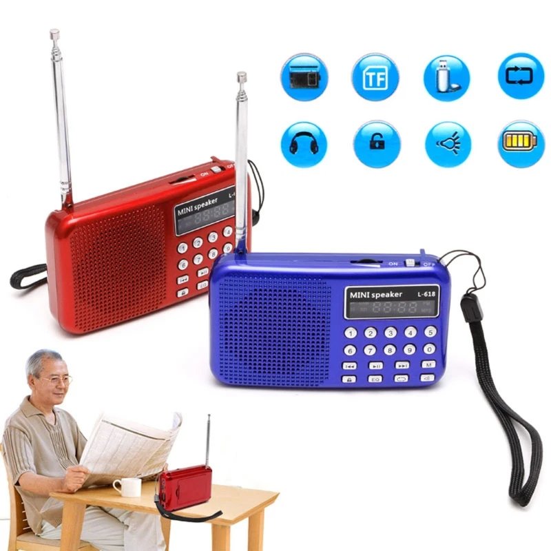 OOTDTY мини LCD цифровой аудио FM радио динамик USB Micro SD TF карта MP3 музыкальный плеер|sd card