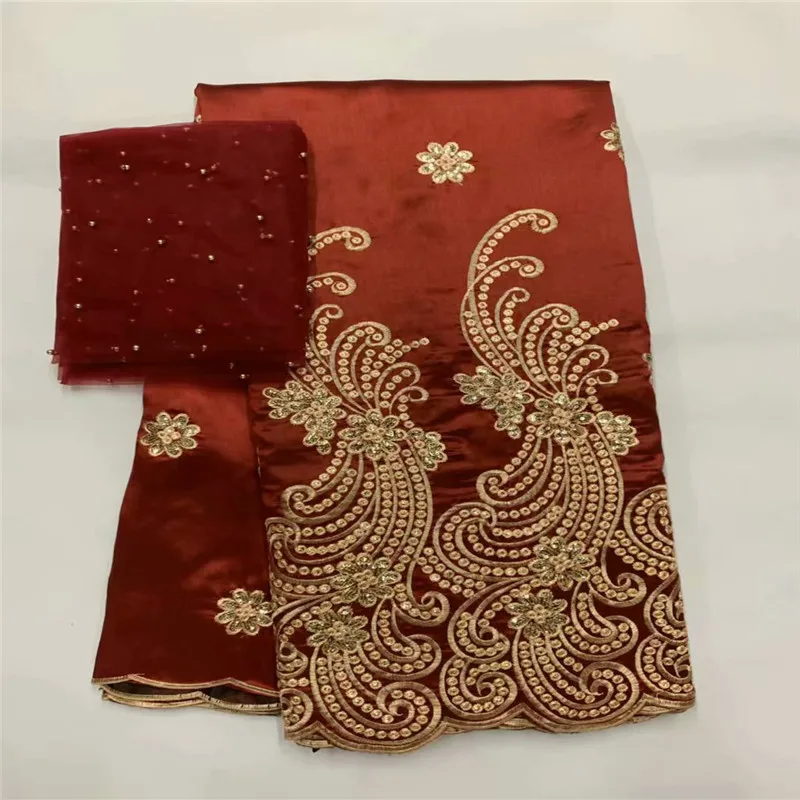 African Nigerina George Fabric With 2 Yards Net Lace red New Style George Silk Lace Wedding Evening Dress Embroidery Material
African Nigerina George Fabric With 2 Yards Net Lace red New Style George Silk Lace Wedding Evening Dress Embroidery Material