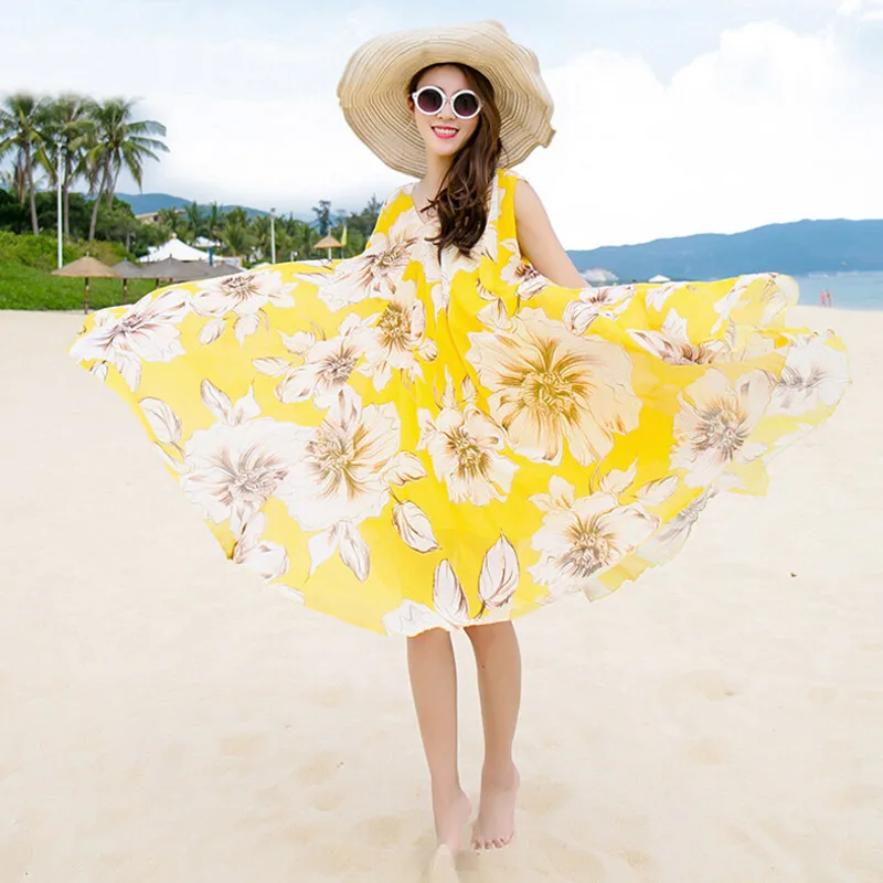 Платья для мамы и дочки желтая семейная одежда с цветочным принтом модные