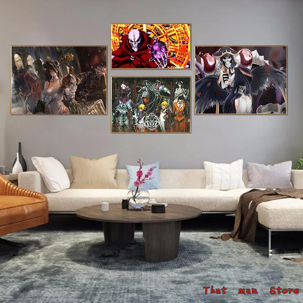 Overlord Ainz Ooal настенный плакат из японского аниме белый картонный художественное