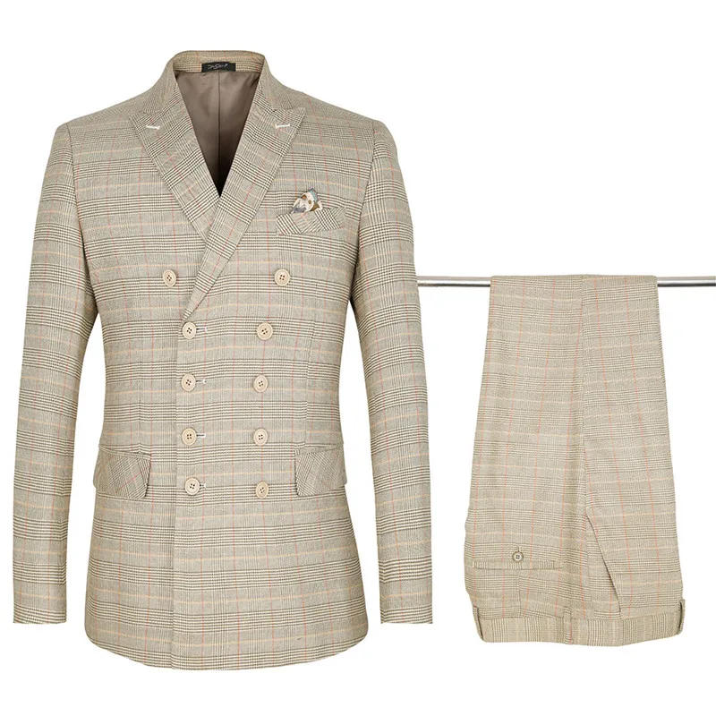Men's suit men's plaid double-breasted fashion gentleman suit two-piece suit (jacket + pants) men's business banquet formal suit
Men's suit men's plaid double-breasted fashion gentleman suit two-piece suit (jacket + pants) men's business banquet formal suit