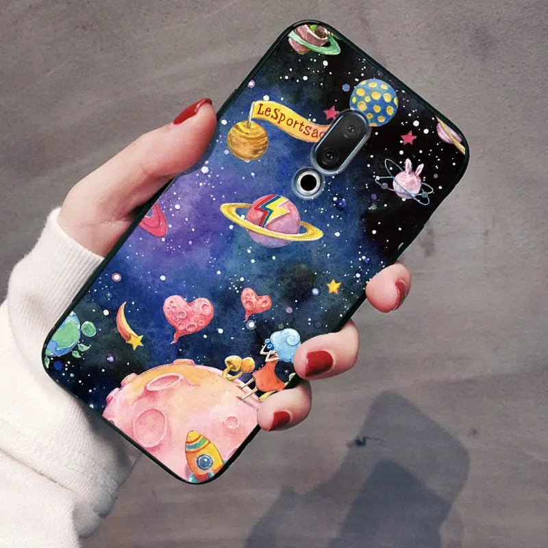 Цветной рельефный чехол с рисунком звездного неба для Meizu 16th Plus 16X модный